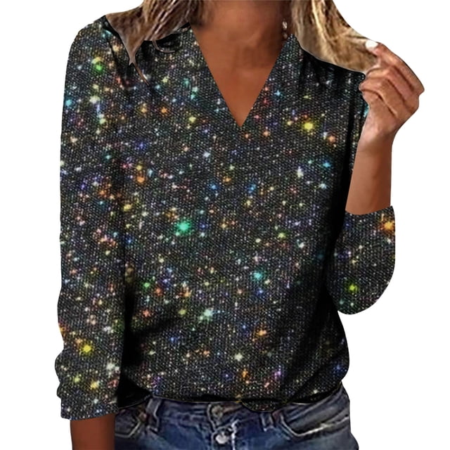 Kcodviy Chemises de Printemps pour Femmes Col Roulé T-Shirt Scintillant Imprimé Bohème Long Chemises à Manches Longues pour Femmes Tuniques à Manches Hauts Col Ras du Cou T-Shirt de Sport pour Femmes Chandail à Col Ras du Cou Chandail Tendance Blouses Vêtements pour Dames