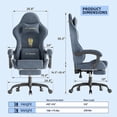 thumbnail image 3 of Huracan Velvet Fabric Gaming Chair High Back Computer Chair with Footrest and Lumbar Cushion Ergonomic PC Gamer Chiar for Adults Racing Video Gaming Chair for Home Office,Gray, 3 of 9