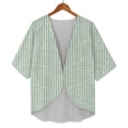 thumbnail image 6 of BODOAO Kimono Cardigans for Women Women's Chiffon Short Sleeve Open Front Cardigan Lightweight & Breathable Summer Cover Up for Casual & Wear Green L, 6 of 7