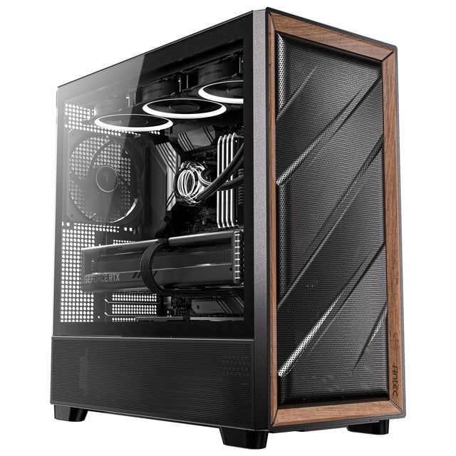 Estuche para PC Antec Flux Wood Mid-Tower E-ATX con 5 ventiladores y tipo C