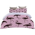 thumbnail image 3 of Duvet Cover 200x200 Cm Cute Flamingo Animal Bedding Set In Light And Soft 2 Persons With Zipper And 2 Pillowcases, 3 of 5