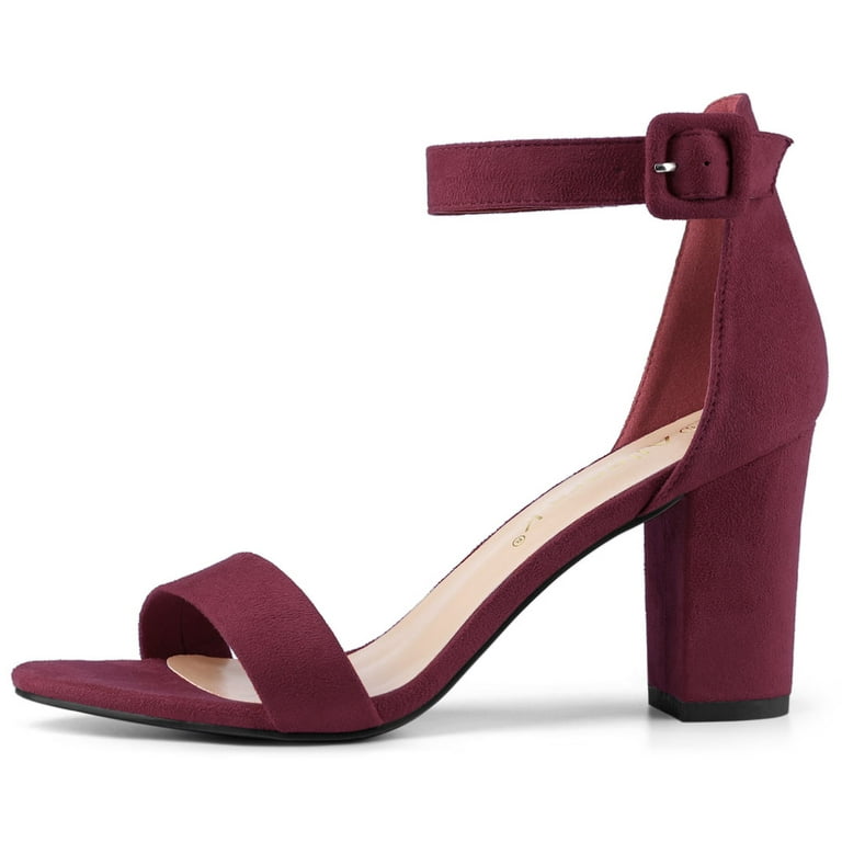 Burgundy strappy shop high heels