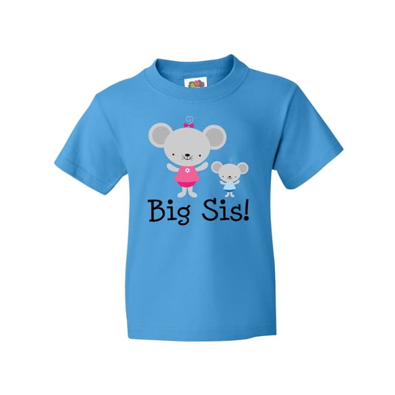 Inktastic Big Sis with Lil Bro Girls Sister Announcement Youth T-Shirt
