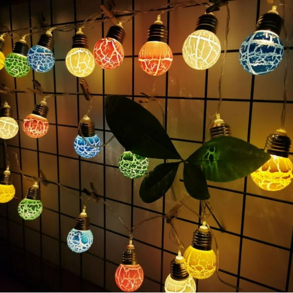 Hanging battery Ball Lights, Multi-Color Changing Cracked Glass Lights, for Garden, Tree or Holiday Decoration