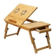 thumbnail image 4 of iMountek Bamboo Laptop Desk Breakfast Serving Bed Tray Foldable Leg Adjustable Tilt Surface Bed Lap Tray, 4 of 7