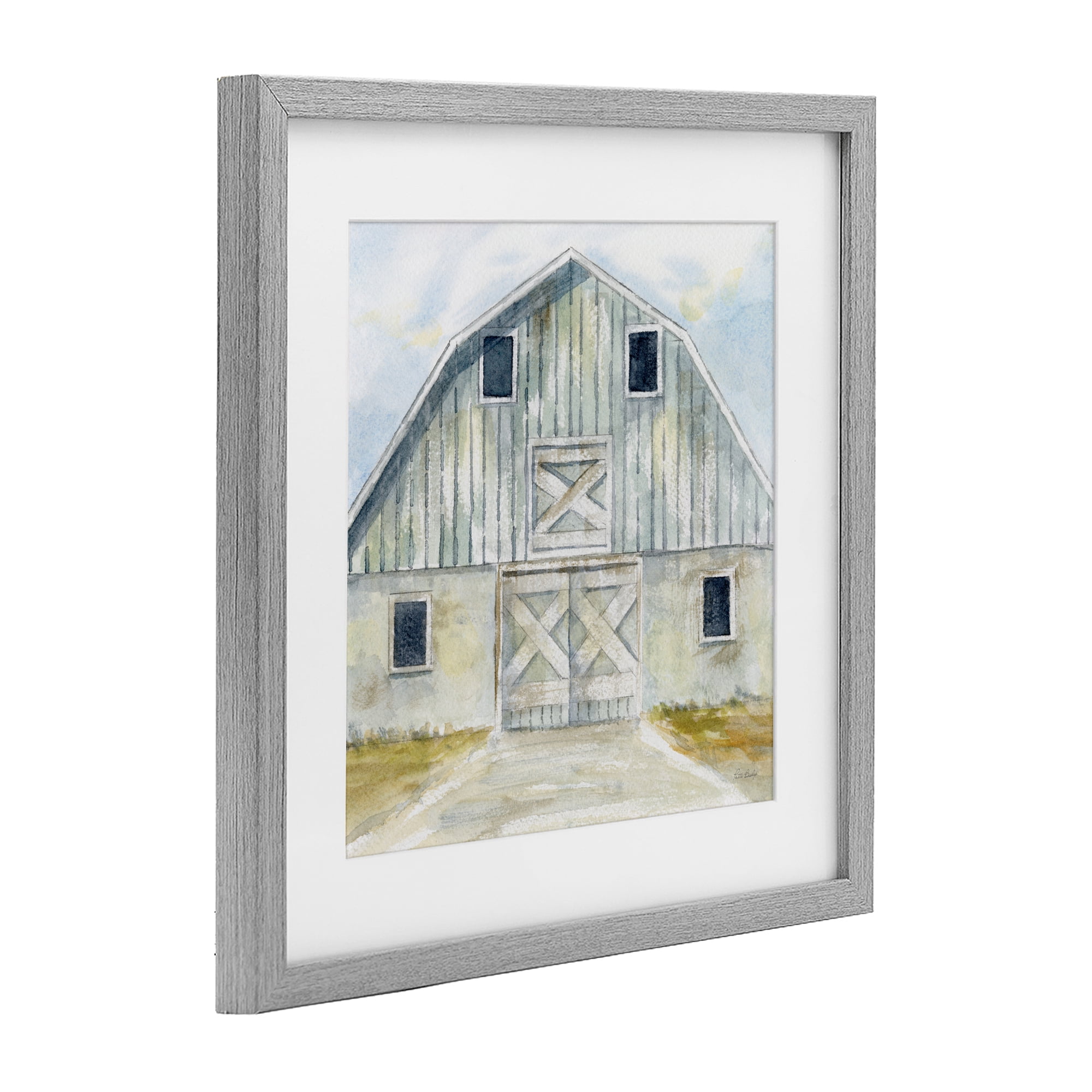 Stupell Industries Blue Gray Barn Gray Framed Print Under Glass, design by Patti Bishop