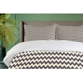 thumbnail image 4 of Ambesonne Chevron Duvet Cover Sets, Narrow Sharp Zigzags, 2-Queen, Dark Blue Cream, 4 of 7