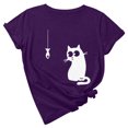 thumbnail image 1 of Camiseta de manga corta con estampado de animales y cuello redondo suelto a la moda de verano para mujer Pompotops hfajkhk134445, 1 of 6