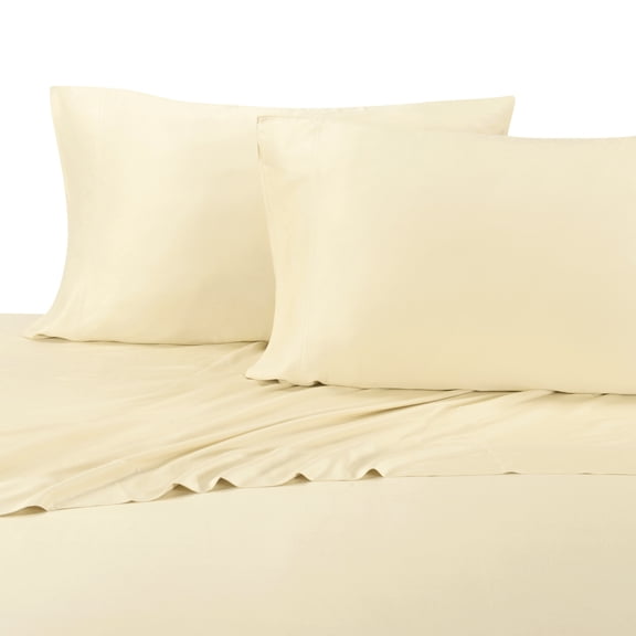 Super Soft Deep Pocket Bamboo Sheets Cotton Blended 300TC by Royal Tradition- King - Ivory
