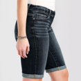 thumbnail image 4 of Riforla Womens Casual Fashion Slim Pockets Shorts Solid Black Jeans Denim Shorts for Women Black L, 4 of 7