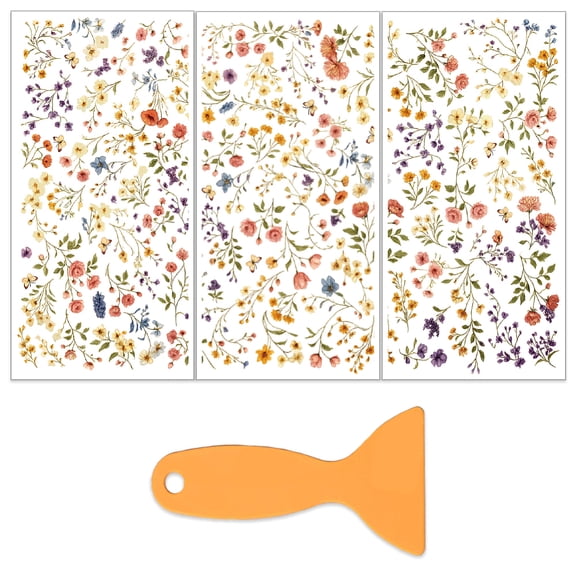 3 Sheets/Set Small Floral Rub on Transfers