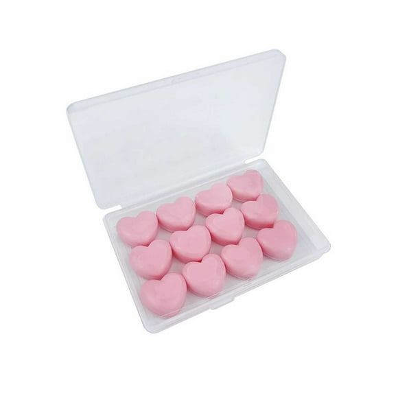 12 Pack Tapones de Silicona Azul en Forma de Corazón para Dormir Reducción de Ruido Ideal para Nadar y Dormir Cuadrado Compacto Incluido