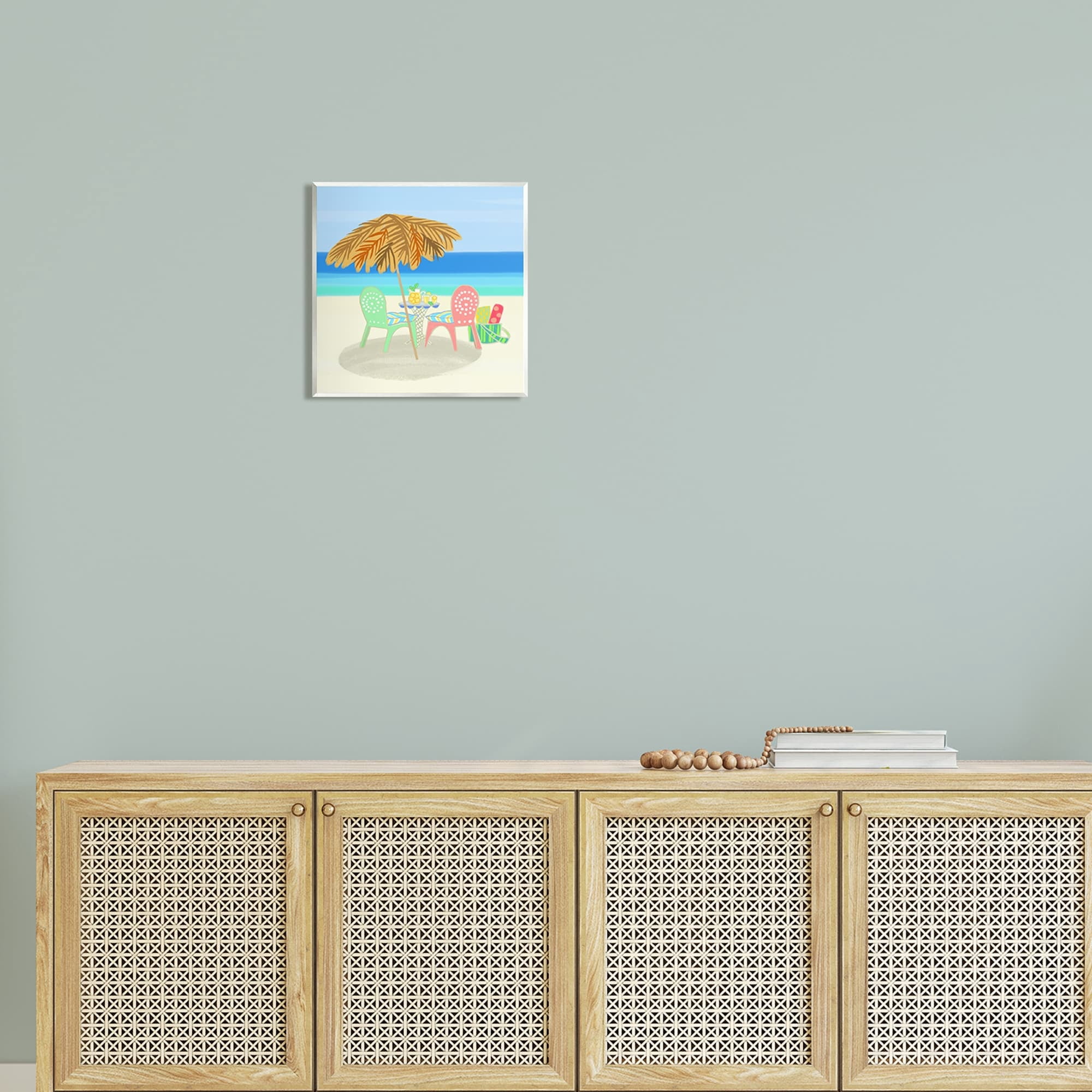 Stupell Industries Relaxing Summer Beach Scene Coastal Vacation Shoreline Graphic Art Unframed Art Print Wall Art, Design by unknown