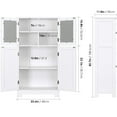 thumbnail image 4 of Homfa Bathroom Storage Cabinet, 42.7"H Floor White Wooden Linen Cabinet with Shelves and Doors, 4 of 10