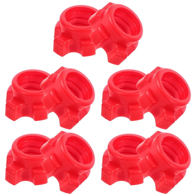 Tineasur 10 Pcs Colliers de Verrouillage pour Haltères Rouges avec Design Compact et Portable, Convenant à la Salle de Sport à la Maison et à l'Utilisation Extérieure