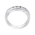 thumbnail image 2 of 1/2ct Diamond Mens Wedding Ring Channel Set High Polished Band 14K White Gold, 2 of 4