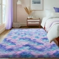 thumbnail image 7 of ZENELESS Indoor Fluffy Rug,5x7 Tie-Dye Blue Rainbow Fuzzy Non-Slip Carpets for Living Room Bedroom Home Decor, 7 of 7