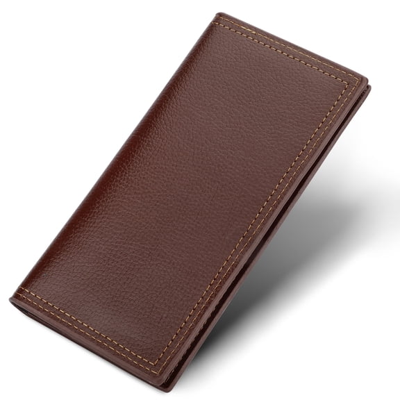 Men's Long Wallet,Slim Bifold PU Leather Wallet,RFID Blocking Credit Card Holder,Coffee