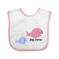 Inktastic Big Sister with Lil' Brother Girls Baby Bib