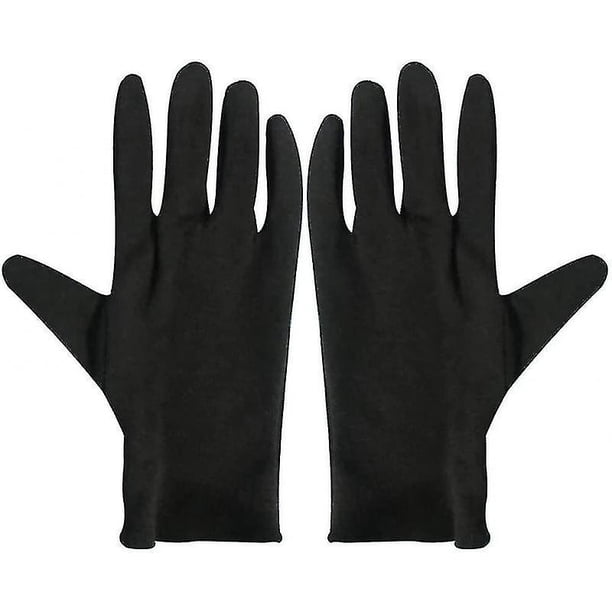 Guantes de algodón hidratantes para el eccema. 12 pares de guantes de algodón negro para manos secas