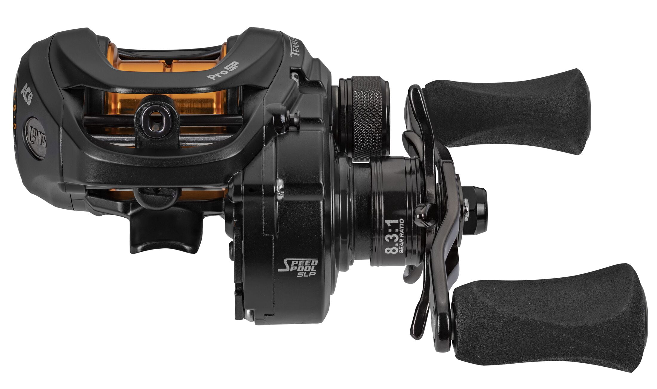 Lew's Team Lew's Pro SP Skipping and Pitching SLP Baitcast Fishing Reel, 8.3:1 Gear Ratio, Left-Hand Retrieve, Black