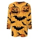 thumbnail image 4 of Camisa para mujer, moda informal, cuello cuadrado, manga 3/4, suelta, camiseta estampada de Halloween, top para mujer, 4 of 4