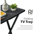 thumbnail image 6 of HYJY Conventional Solid and Sturdy Wood Construction Portable Folding TV Snack Tray Table Desk Serving Stand, Black (4-Piece Set), 6 of 17
