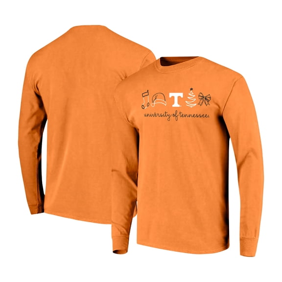 Women's Tennessee Orange Tennessee Volunteers Christmas Elements Comfort Colors Long Sleeve T-Shirt