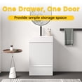 thumbnail image 4 of 20" Sturdy Compact Freestanding Cabinet, Bathroom Storage Unit with Soft Close, Modern Small Bathroom Vanity with Ceramic Sink for Bathroom, Matte White, 4 of 9