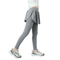 thumbnail image 2 of Huanglei Girls Yoga Active Leggings Kids Flowy Skorts Tight Yoga Pants 2 In 1 Running Tennis Skirt Pants, 2 of 6