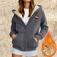 thumbnail image 3 of qucoqpe Christmas Zip up Hoodie Women Fall Winter Long Sleeve Hoodies Coat Classic Fleece Lined Sweatshirts Jackets, 3 of 6