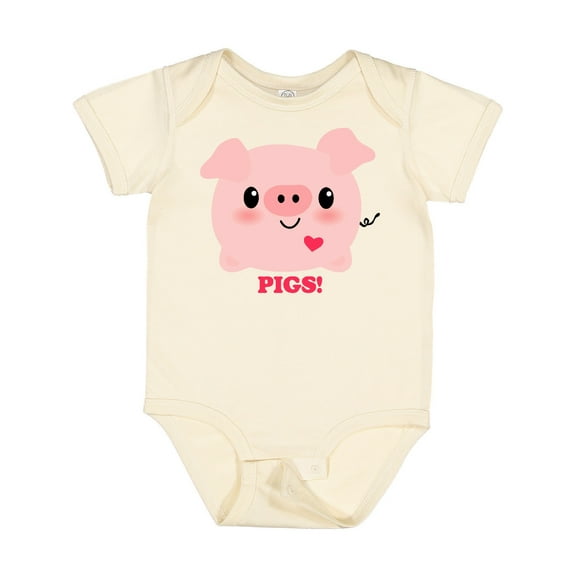 Inktastic Kawaii I Love Pigs Boys or Girls Baby Bodysuit