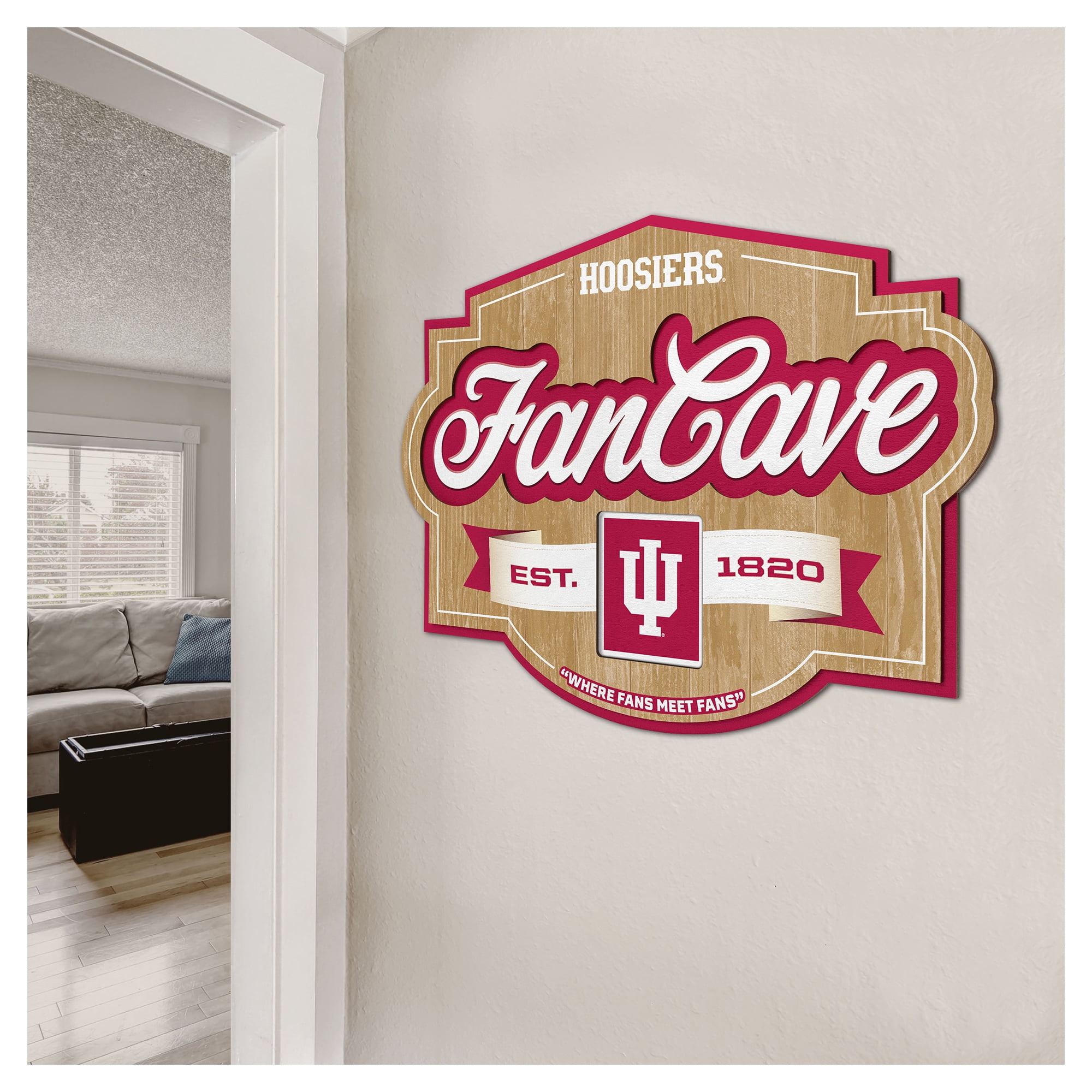 IDNA Indiana Hoosiers 12.5" x 17" Fan Cave Sign