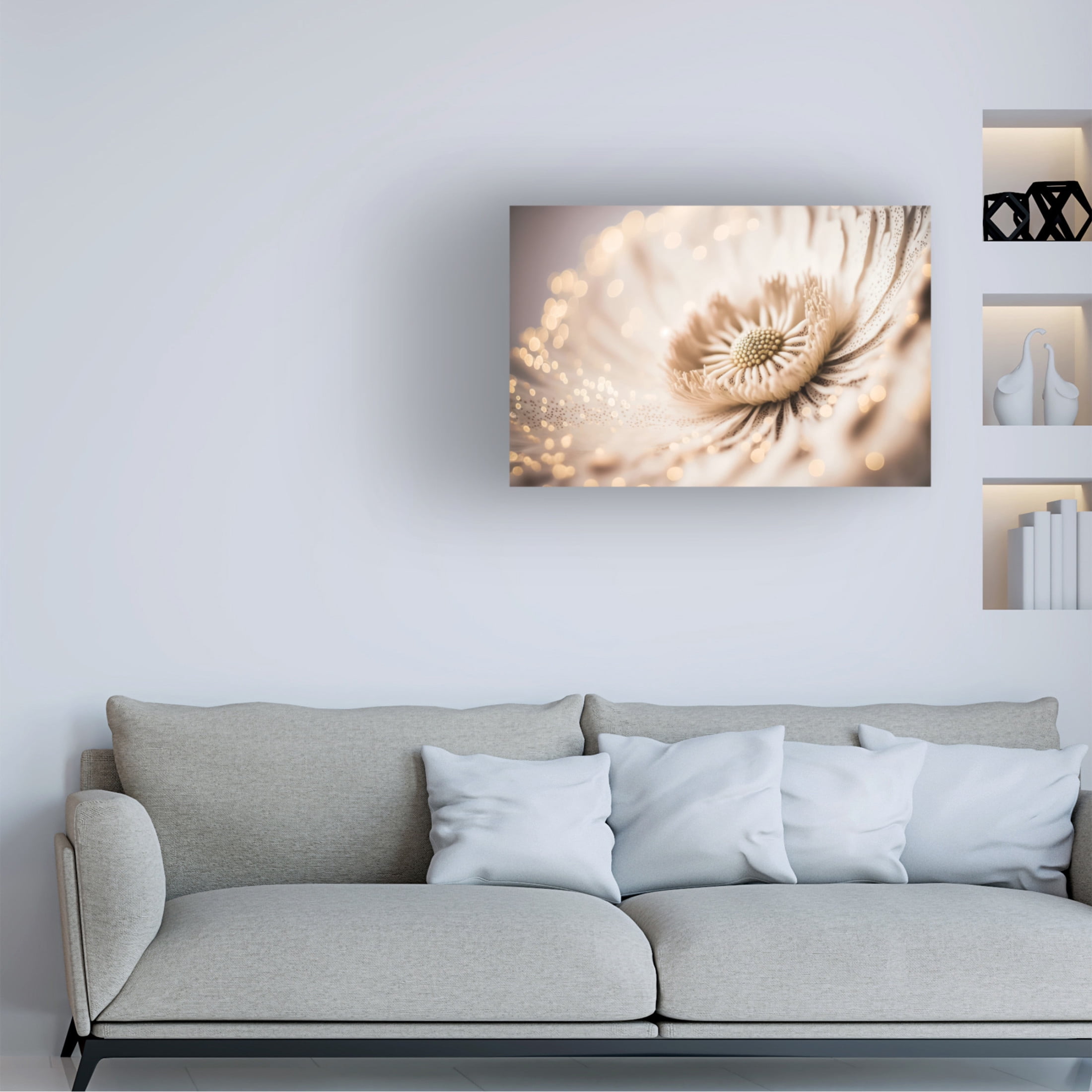 Canvas Wall Art - Treechild 'Beige Coral Flower' Wall Art for Living Room, Bedroom, or Office D?cor by Trademark Fine Art - 24 x 16 Inches