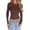Brown, variant on ChoXxx Women's Slim Fit Long Sleeve Basic Soft Streetwear Casual Blouse Brown XXL