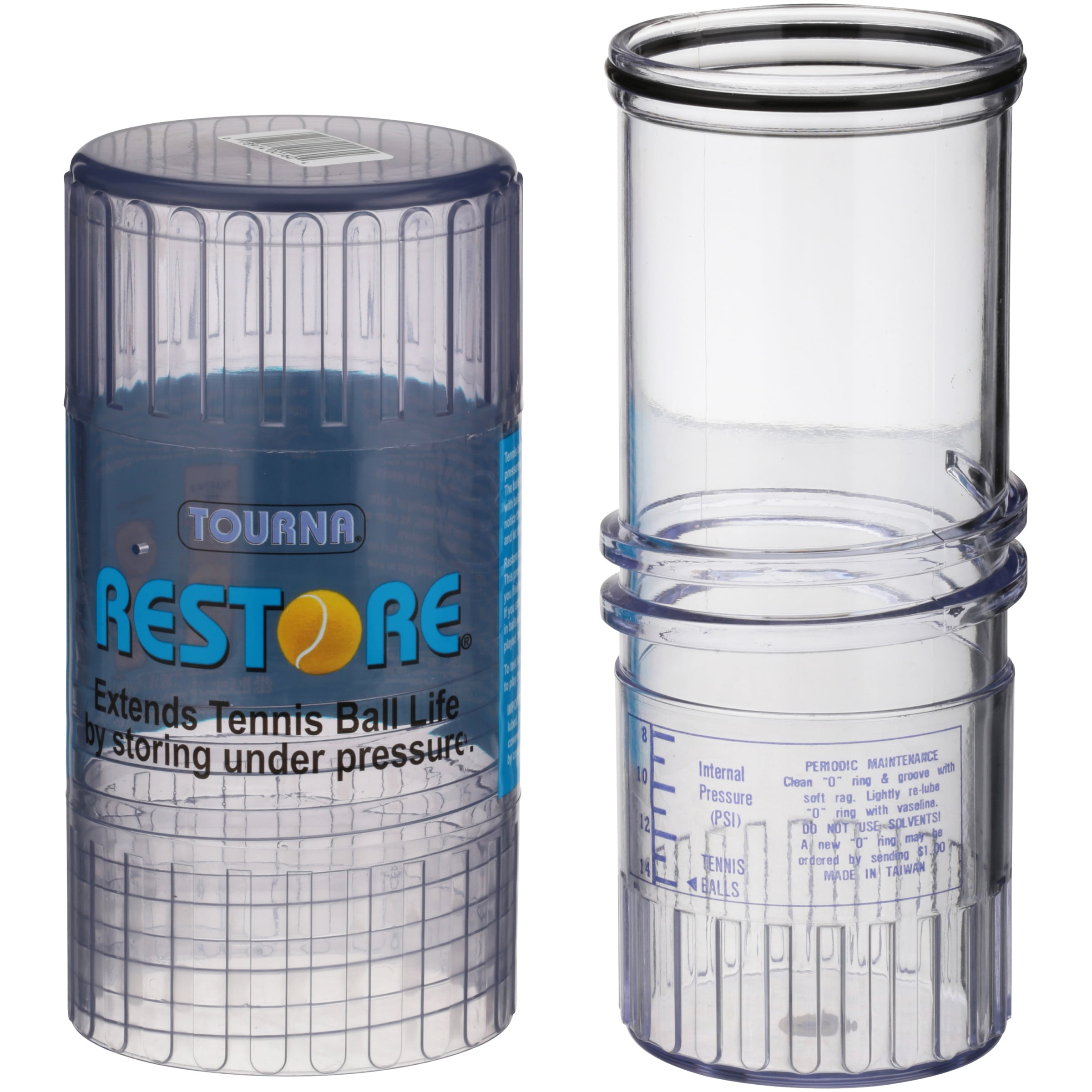 Tourna Restore Tennis Ball Saver Container Re Pressurize /& Extend Life Of Ball