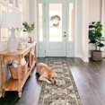 thumbnail image 2 of Washable Kitchen 2x10 Runner Rug: Non-slip Hallway Rugs Indoor Soft Low Pile Stain Resistant Carpet For Bedroom Entryway Ultra-thin Vintage Home Decor Floor Mat Bathroom (beige/blue/grey  2 X 10), 2 of 9