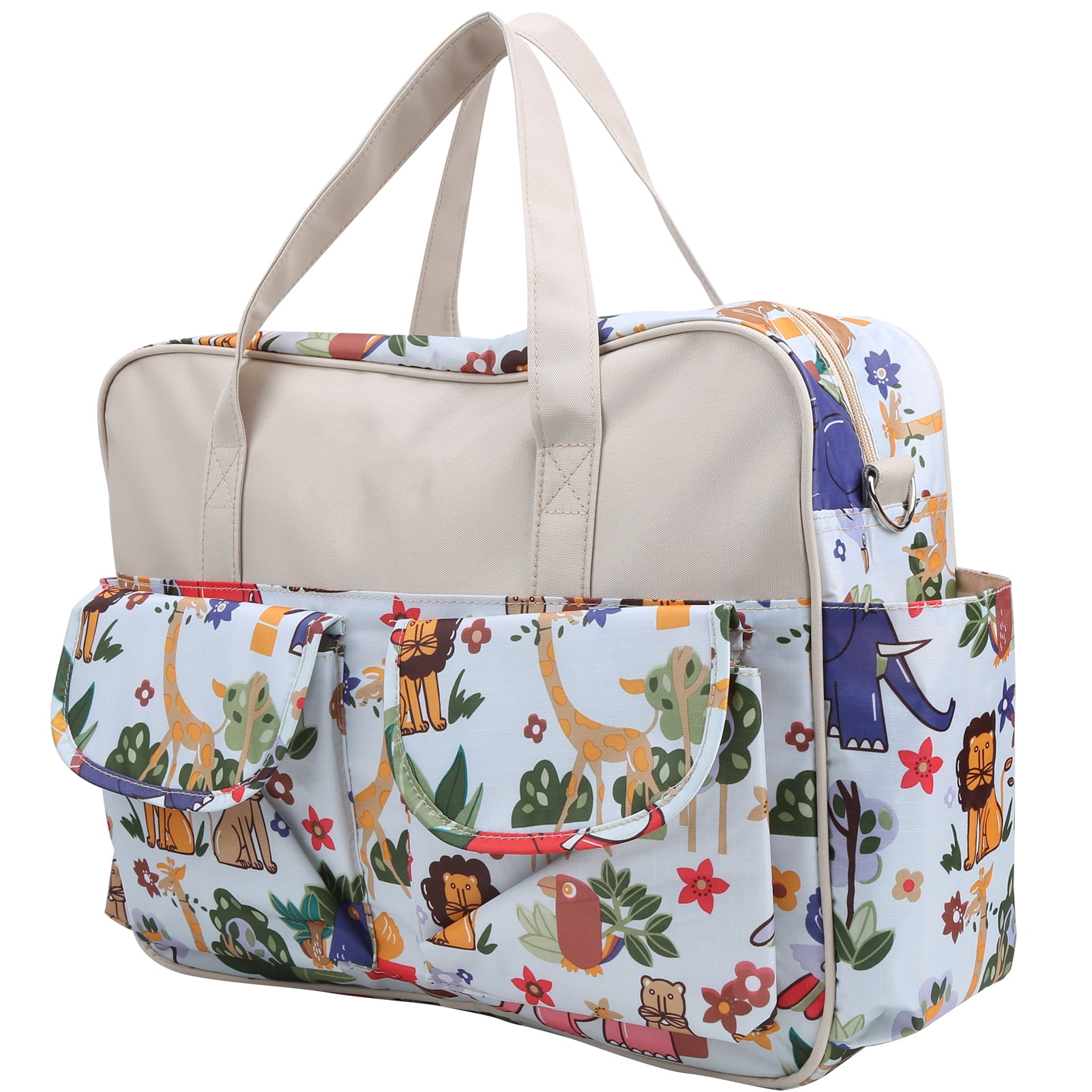 YAHHU Mummy Messenger Bag Multifunctional Maternity Handbag Water-Resistant Polyester Pregnant Women Diaper Bag with Changing Pad and Adjustable Belt Animal Print Pattern