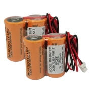 2Pc MR-BAT6V1 2CR17335A WK17 6V 1650mAh Battery with Plug for Mitsubishi CNC M80 Driver MR-J4 servo System Battery