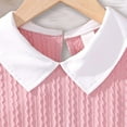 thumbnail image 7 of Tfken Dress For Girls Solid Color Classic-Fit Lapel Neck Long Sleeve Pink Dresses Size 9-10 Years, 7 of 7