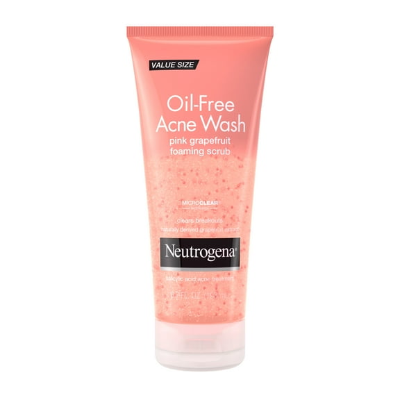 Neutrogena Oil-Free Pink Grapefruit Face Scrub, Salicylic Acid Acne Face Wash, 6.7 fl oz