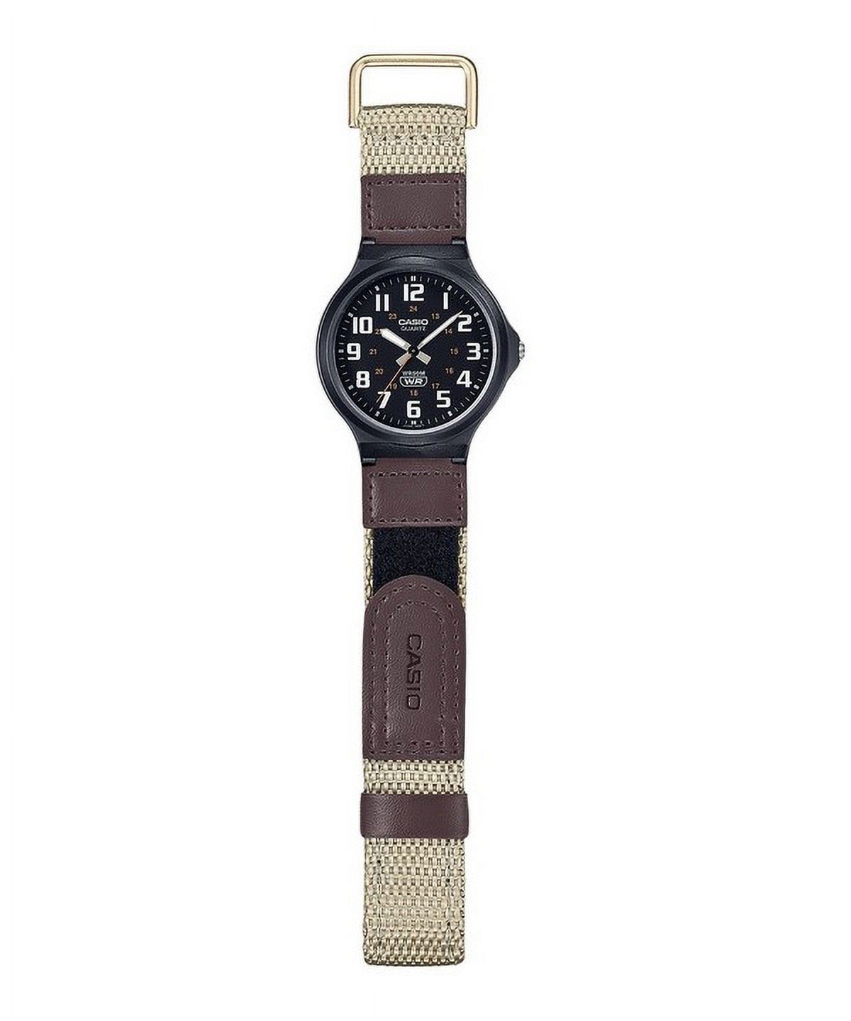Casio Men's Cloth Strap Analog Wristwatch, Black, MW-240B-5BV