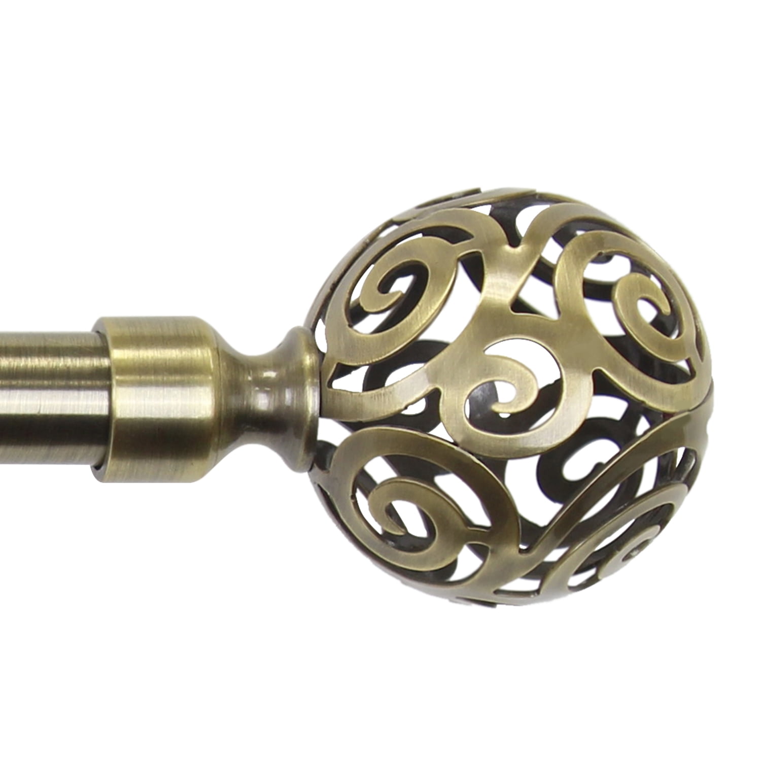 Chicology Clare Antique Brass Art Deco Cage Curtain Rod