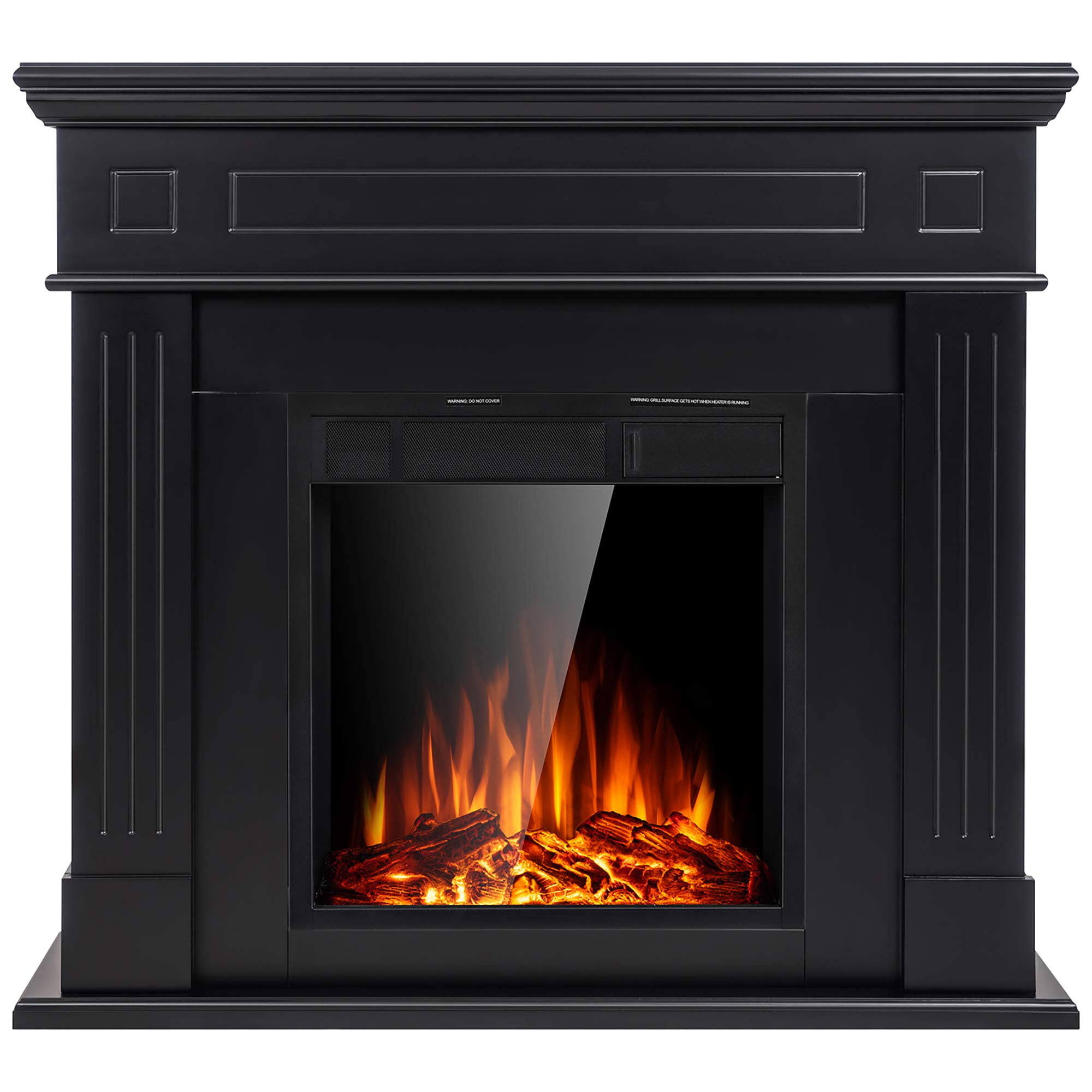 R.W.FLAME Electric Fireplace Mantel Package Wooden Surround Firebox TV