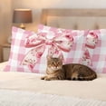 thumbnail image 3 of Pack of 2 Outdoor Pillow Covers 20x12 Inch Waterproof Pink Floral Print Throw Pillow Covers,Decorative Couch Pillow Shams Protectors Checkered Bow Rose Flower Gingham Patio Pillowcases Cushion Covers, 3 of 8