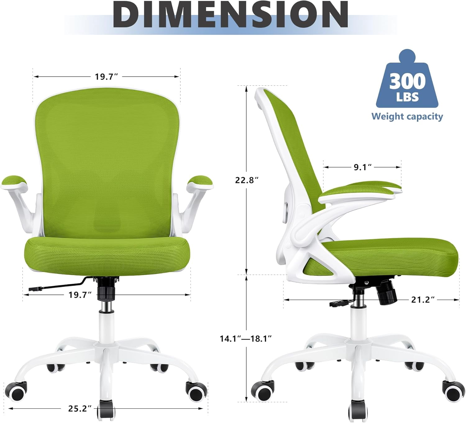 Office Chair, Ergonomic Desk Chair with Adjustable Height and Lumbar Support Swivel Desk Computer Chair with Flip up Armrests for Conference Room, Drak Gray