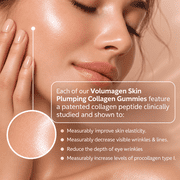 Consult Health VOLUMAGEN Skin Plumping Collagen Gummies with Verisol Bioactive Collagen Peptides, Biotin, Decrease Wrinkles, Increase Skin Elasticity, Natural Berry Flavor,120 Count