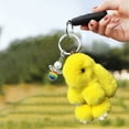 thumbnail image 3 of Llavero de Coche Nuevo Hecho a Mano Suave Conejo Pompom Encantos Conejo Llavero de Coche Colgante Eterna Flor Bola Linda Llavero, 3 of 5