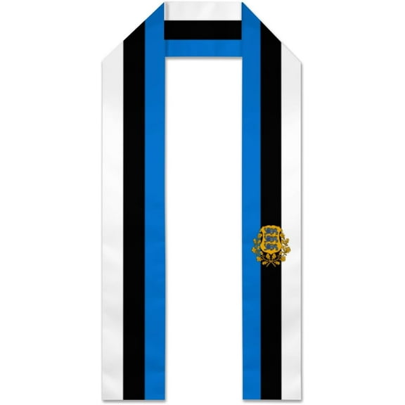 Estonia Flag Graduation Stole Graduate Shawl Sash Scraf Gift For Abroad Student International Study (Square)