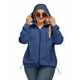thumbnail image 4 of adviicd Plus Size Womens Rain Jacket with Hood Waterproof Raincoats Lightweight Packable Outdoor Trench Coat Navy, 5XL, 4 of 6